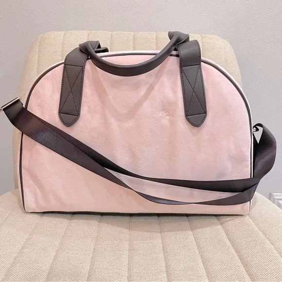 NEW Juicy Couture Pink Velour Heritage Weekender‎ Overnight Duffel Carry On Bag - Picture 5 of 7